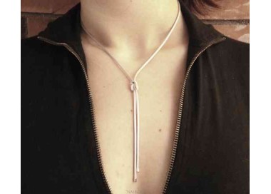 NSA|Nalbori 925 silver necklace with false ups and downs and flat knot of love