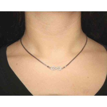 NSA|NALBORI necklace 925 silver infinite zircon fox tail
