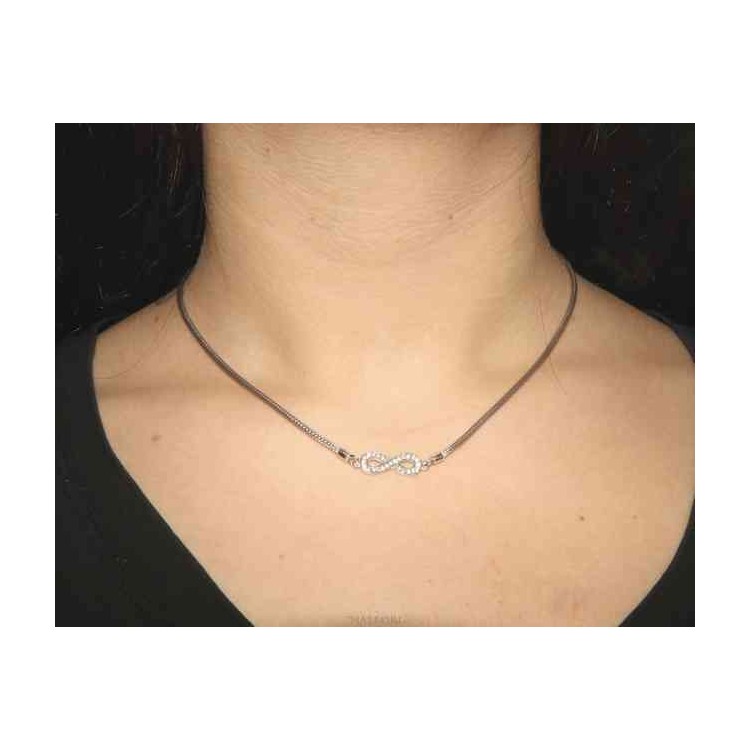 NSA|NALBORI necklace 925 silver infinite zircon fox tail