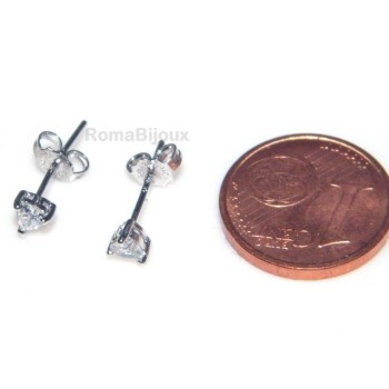 NSA| genuine silver 925: earrings male micro jaws heart 3mm cubic zirconia