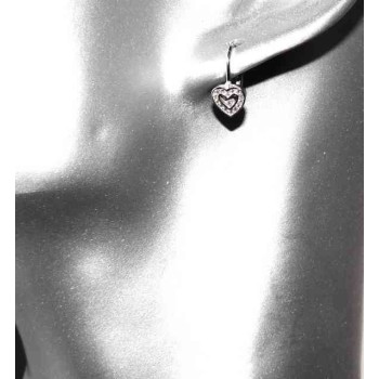 NSA|Small heart shaped 925 silver earrings