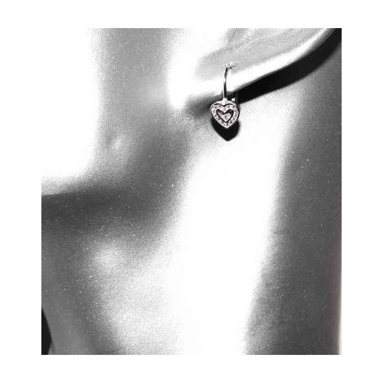 NSA|Small heart shaped 925 silver earrings