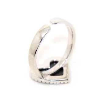 NSA|925 silver ring with onyx heart and zircons