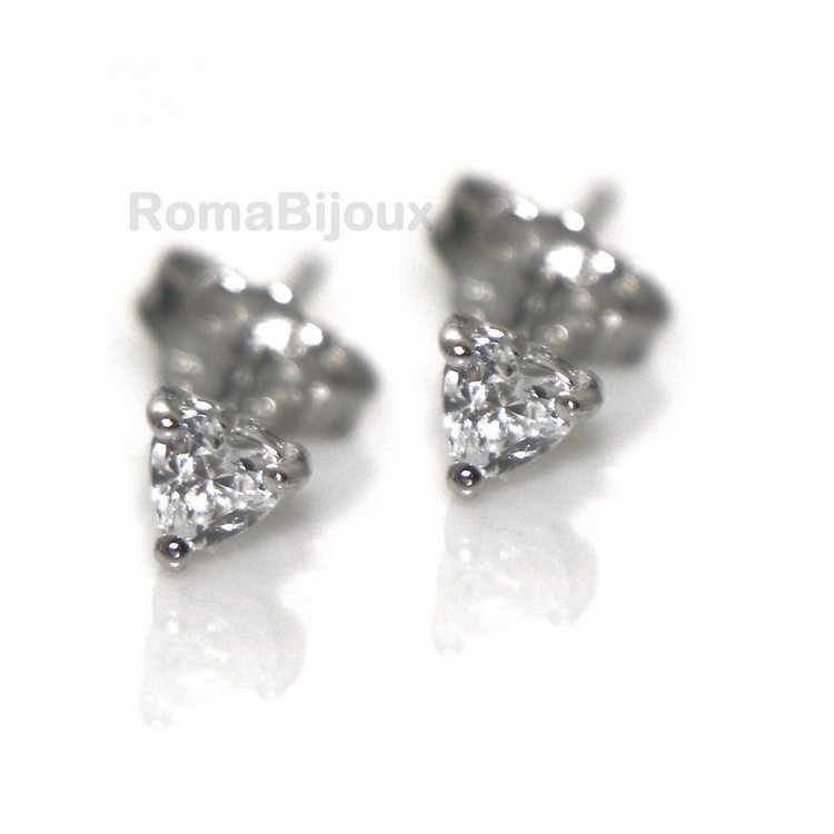 NSA| genuine silver 925: earrings male micro jaws heart 3mm cubic zirconia
