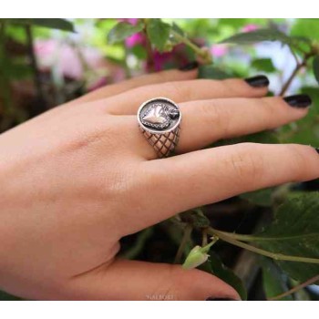 NSA|NALBORI Ring Silver 925 for man or woman sacred heart diamond shield