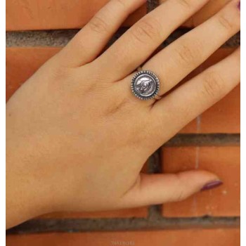 NSA|NALBORI Ring Silver 925 for man or woman adjustable shield miraculous madonna