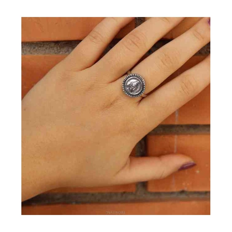 NSA|NALBORI Ring Silver 925 for man or woman adjustable shield miraculous madonna