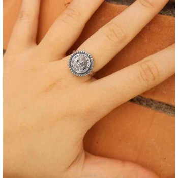 NSA|Ring Silver 925 for man or woman adjustable shield 500 Italian lire