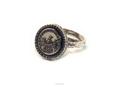 NSA|Ring Silver 925 for man or woman adjustable shield 500 Italian lire