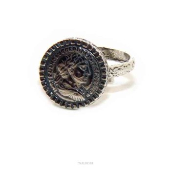 NSA|Ring Silver 925 for man or woman adjustable shield ancient coin