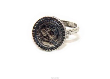 NSA|Ring Silver 925 for man or woman adjustable shield ancient coin