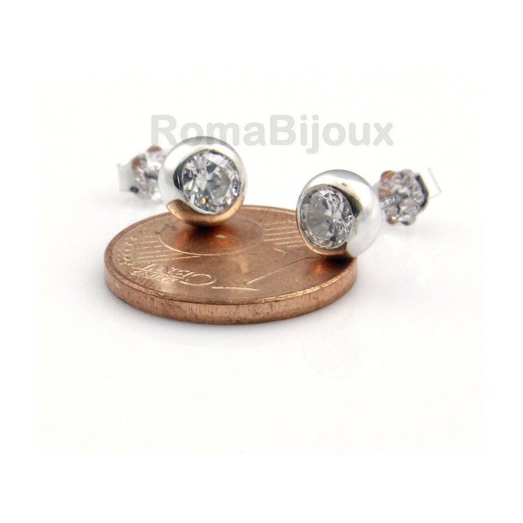 NSA|genuine 925 silver earrings for women man onion domed 4mm cubic zirconia