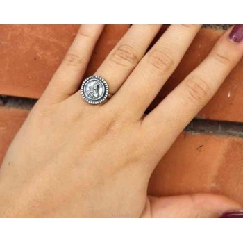 NSA|NALBORI Anello Argento 925 da uomo o donna scudo regolabile Santa Rita