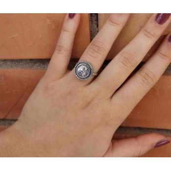 NSA|Ring Silver 925 for man or woman adjustable shield Father Pio