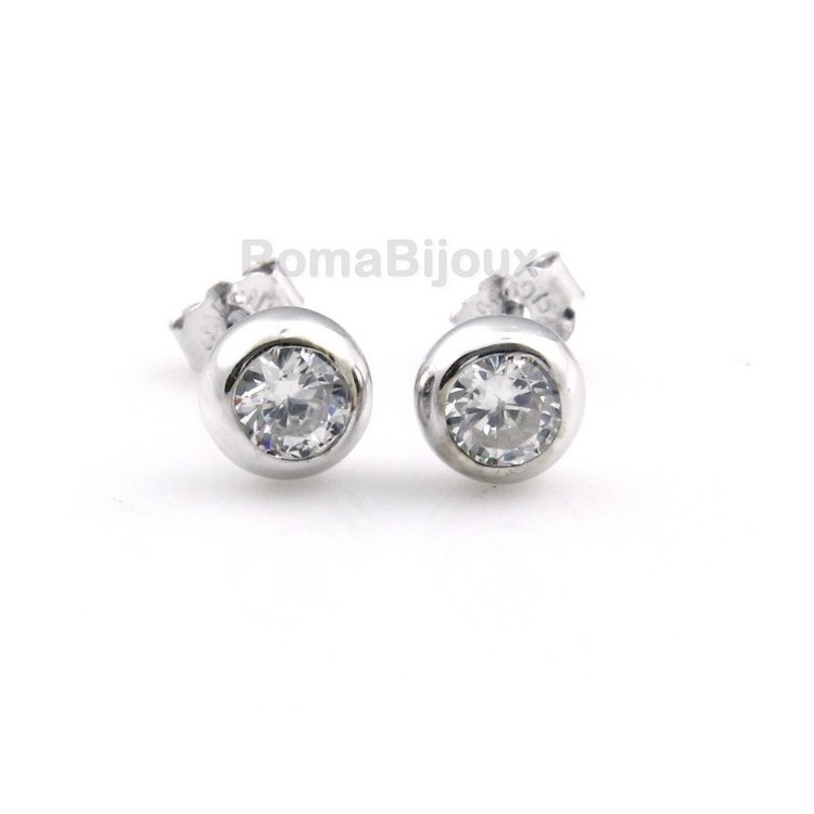 NSA|genuine 925 silver earrings for women man onion domed 4mm cubic zirconia