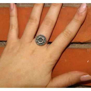 NSA|Ring Silver 925 for man or woman adjustable shield helm