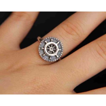 NSA|NALBORI Ring Silver 925 adjustable shield with helm