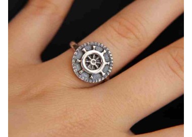 NSA|NALBORI Ring Silver 925 adjustable shield with helm