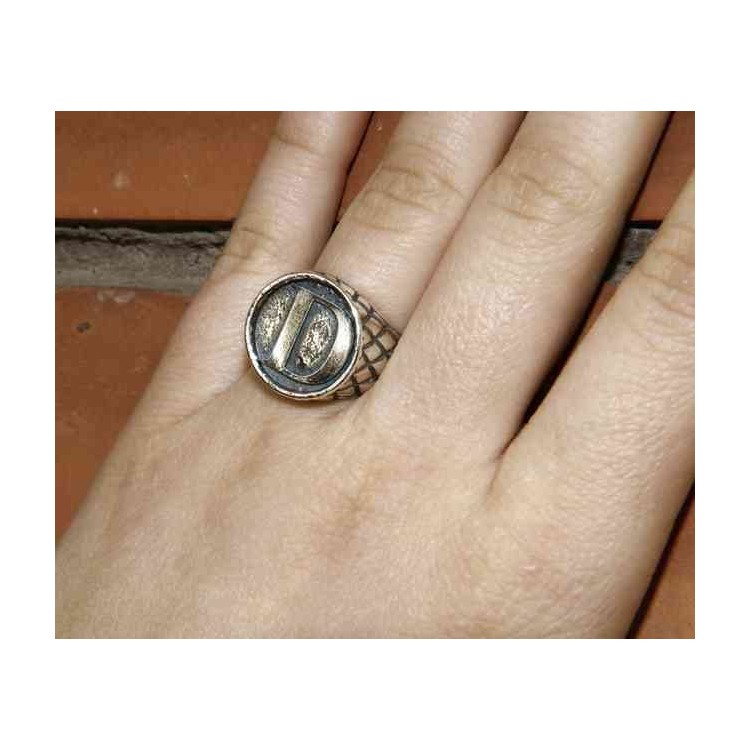 NSA|NALBORI Ring Silver 925 chevalier shield adjustable letter D