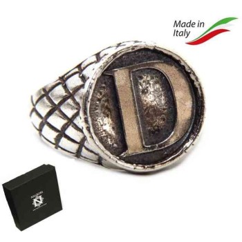 NSA|NALBORI Ring Silver 925 chevalier shield adjustable letter D