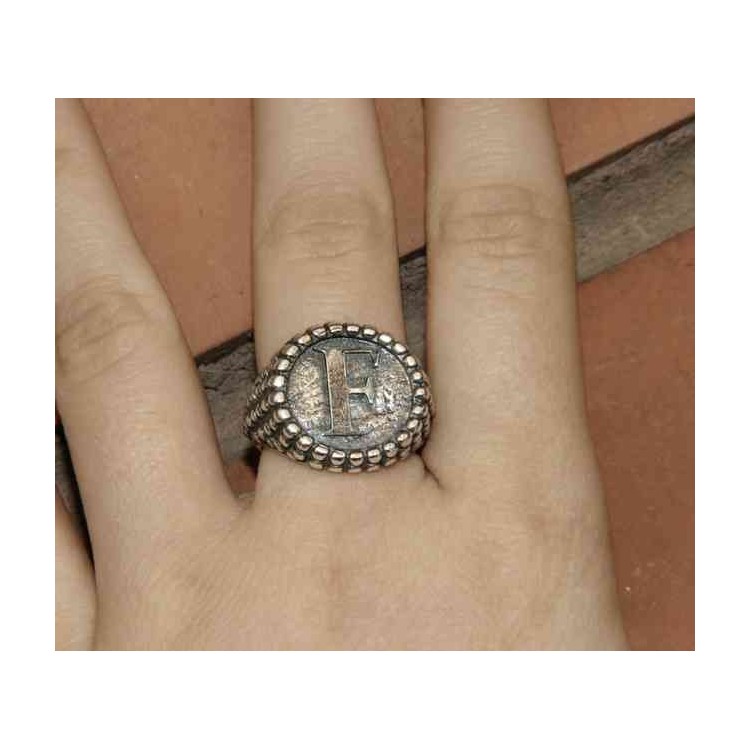 NSA|NALBORI Ring Silver 925 chevalier shield adjustable letter F