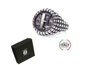 NSA|NALBORI Ring Silver 925 chevalier shield adjustable letter F