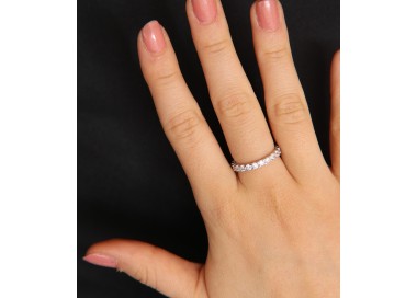 NSA|925 Rhodium: Eternity Infinity faith all around brilliant white cubic zirconia 2.5 mm for men or women NALBORI Italy