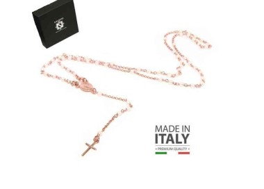 NSA|Collana Rosario Argento 925 a Y  perle , bagno oro rosa donna marca italiana nalbori
