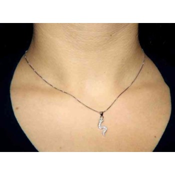 NSA|NALBORI collana argento 925 con serpente pietre bianche