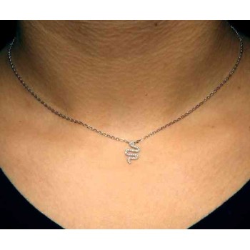 NSA|NALBORI 925 silver necklace with central snake