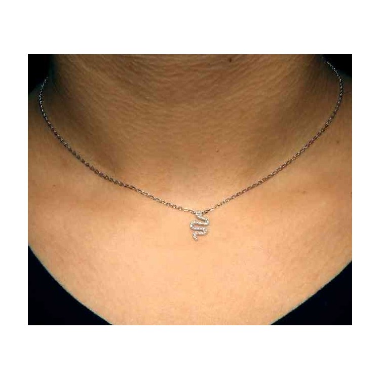NSA|NALBORI 925 silver necklace with central snake