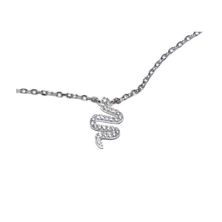 NSA|NALBORI 925 silver necklace with central snake