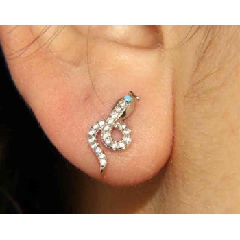 NSA|NALBORI orecchini argento 925 serpenti con zirconi contrariè