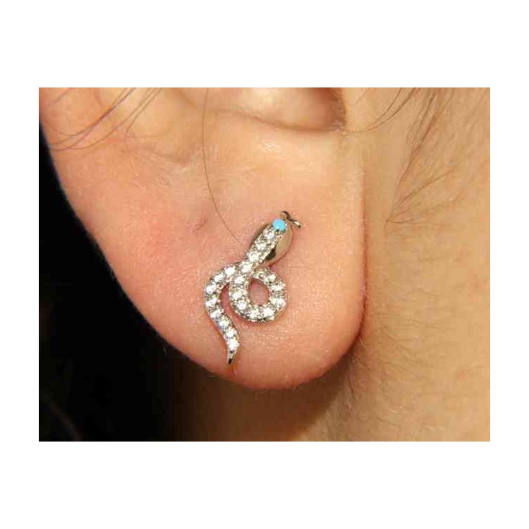 NSA|NALBORI 925 silver snakes earrings with contrariè zircons