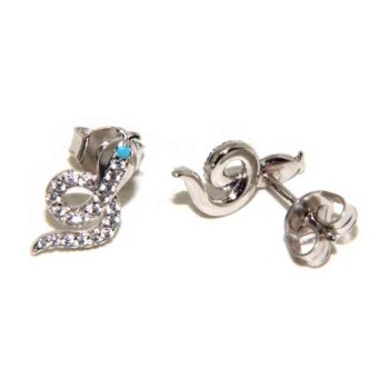 NSA|NALBORI 925 silver snakes earrings with contrariè zircons