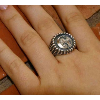 NSA|NALBORI Ring Silver 925 chevalier shield adjustable letter G