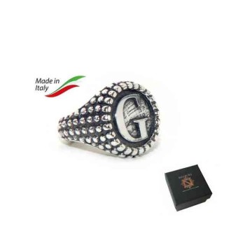 NSA|NALBORI Ring Silver 925 chevalier shield adjustable letter G