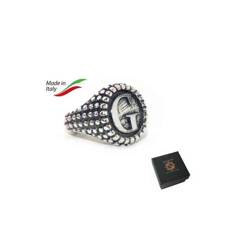 NSA|NALBORI Ring Silver 925 chevalier shield adjustable letter G