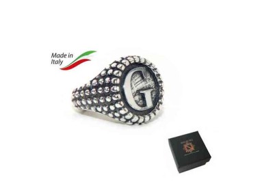NSA|NALBORI Ring Silver 925 chevalier shield adjustable letter G