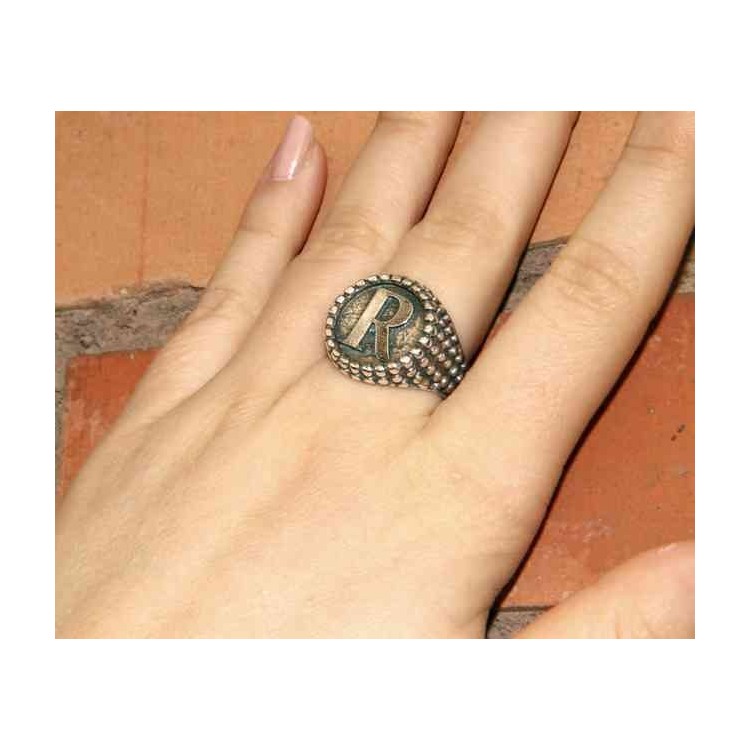 NSA|NALBORI Ring Silver 925 chevalier shield adjustable letter R