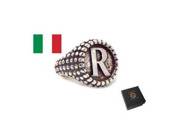 NSA|Ring Silver 925 chevalier shield adjustable letter R