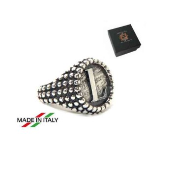 NSA|Ring Silver 925 chevalier shield adjustable letter L