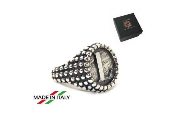 NSA|Ring Silver 925 chevalier shield adjustable letter L