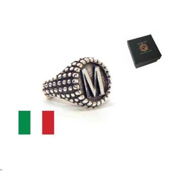 NSA|NALBORI Ring Silver 925 chevalier shield adjustable letter M