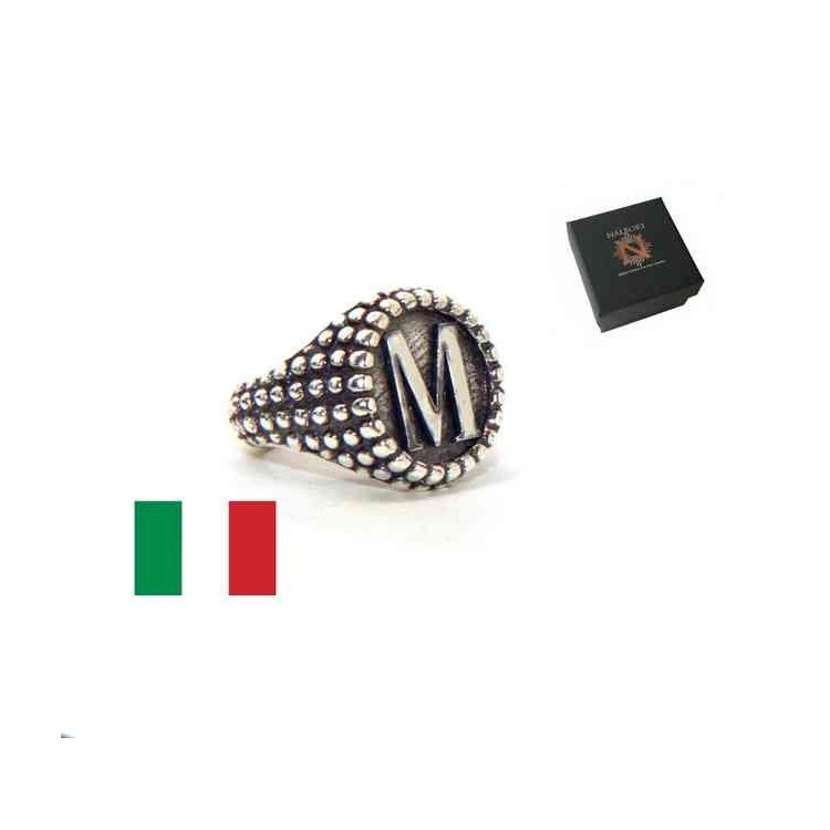 NSA|NALBORI Ring Silver 925 chevalier shield adjustable letter M