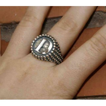 NSA|NALBORI Ring Silver 925 chevalier shield adjustable letter P