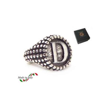 NSA|NALBORI Ring Silver 925 chevalier shield adjustable letter D