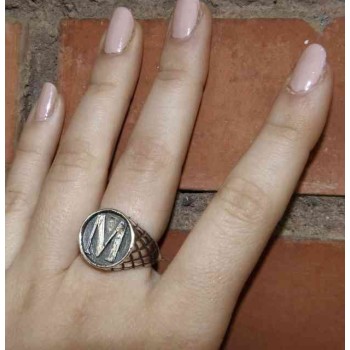 NSA|NALBORI Ring Silver 925 chevalier shield adjustable letter M
