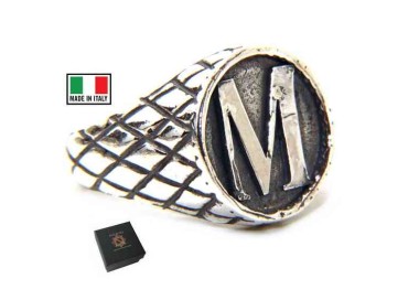 NSA|NALBORI Ring Silver 925 chevalier shield adjustable letter M