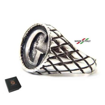 NSA|NALBORI Ring Silver 925 chevalier shield adjustable letter G